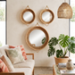 Add mirrors for a unique decorative display. Handwoven Malawian Karula Cane Tray with handles made from ilala palm. Available from Malawi Furniture. Perfect for storage, serving or decor.