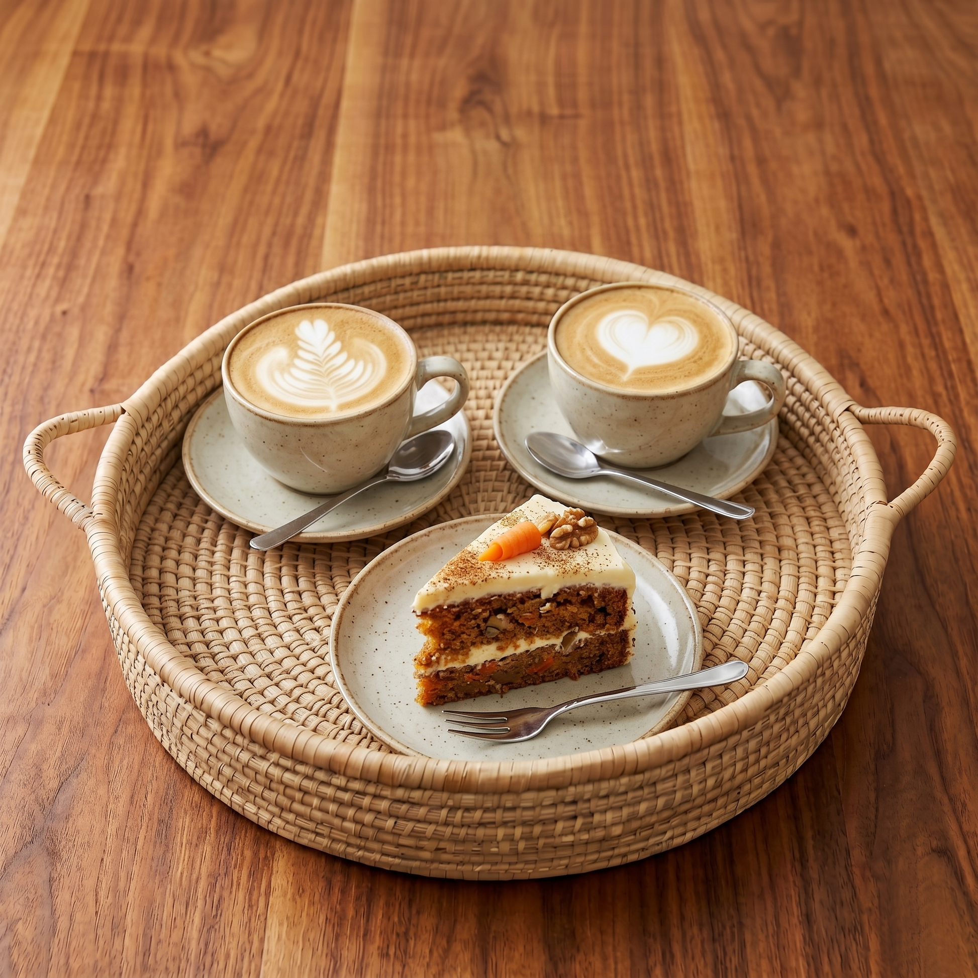 Handwoven Malawian Karula Cane Tray with handles made from ilala palm. Available from Malawi Furniture. Perfect for storage, serving or decor.