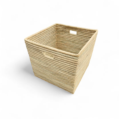 Square Woven Storage Basket malawi cane furniture decor blanket storage