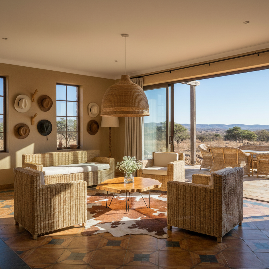 Malawi Furniture - Traditional Pendant Lampshade - House in the Karoo with Malawi Furniture