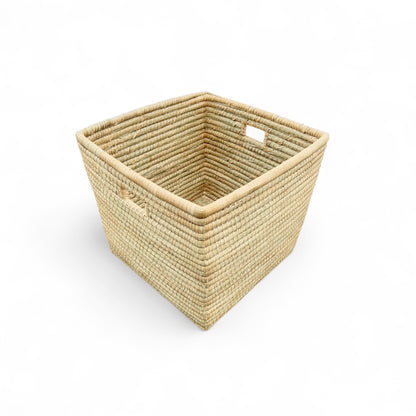 Square Woven Storage Basket malawi cane furniture decor blanket storage