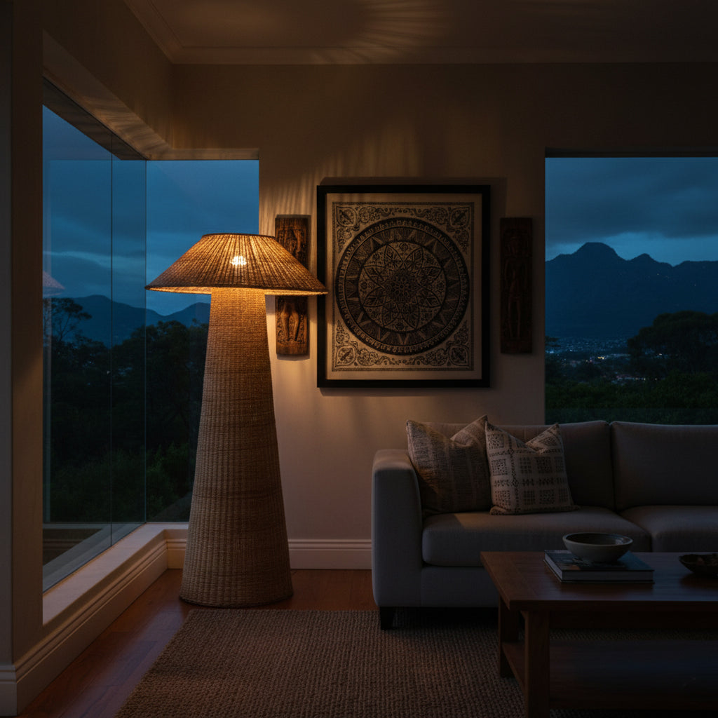 Malawi Mushroom Lamp floor standing with bulb