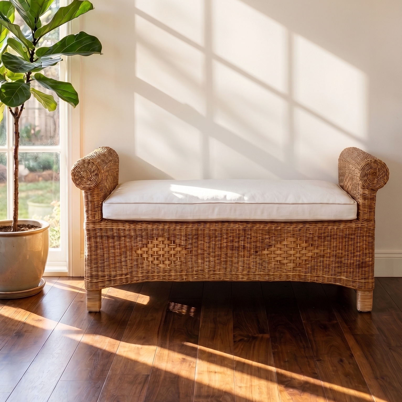 Malawi Ottoman with afternoon sunlight
