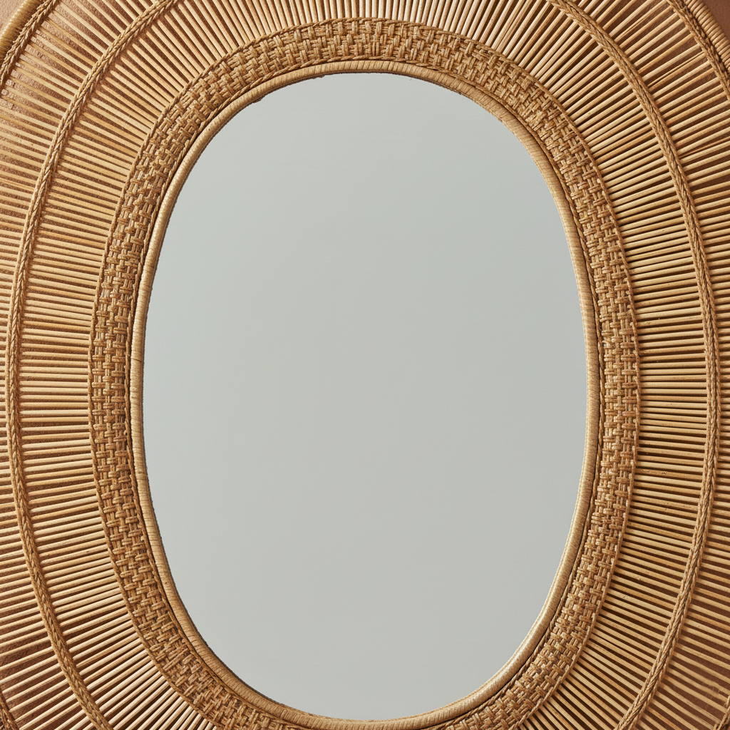 Oval Cane Mirror
