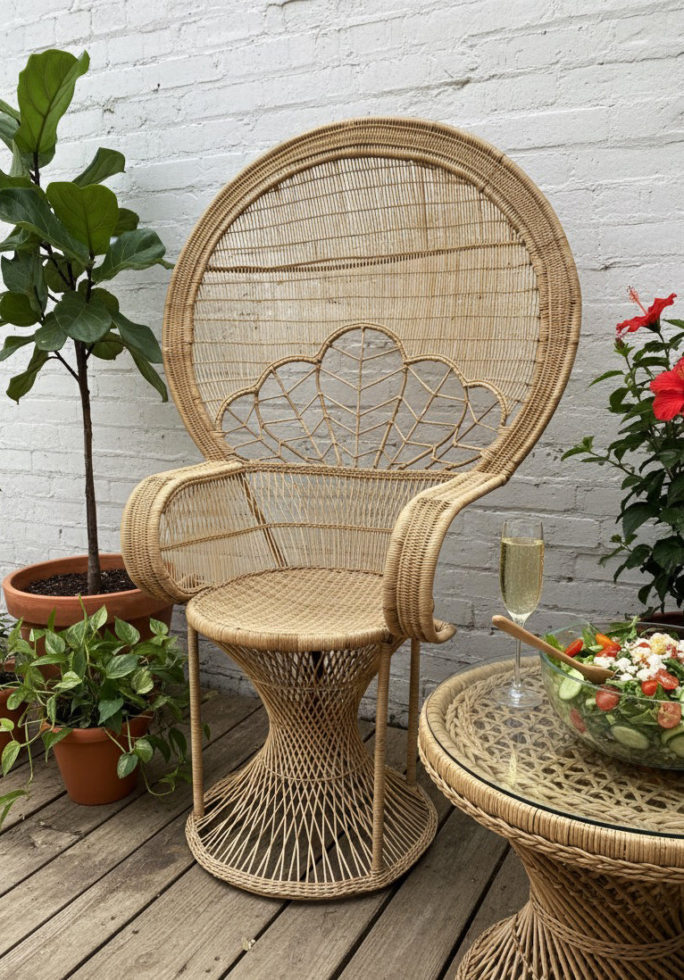 Malawi Furniture - Peacock Chair on patio