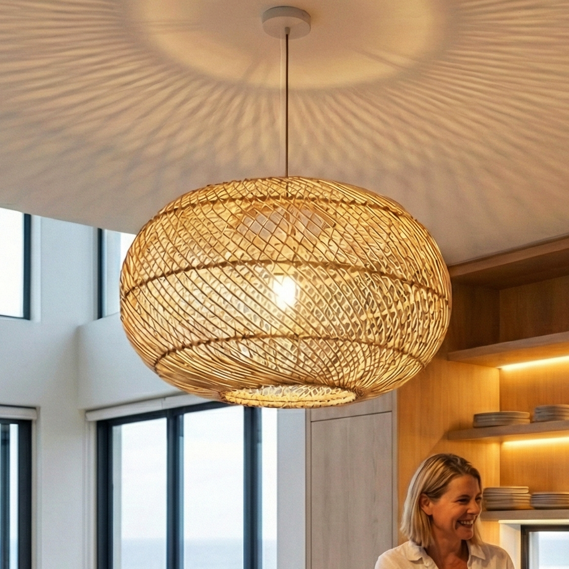 Pumpkin Pendant Lampshade (X-Weave)