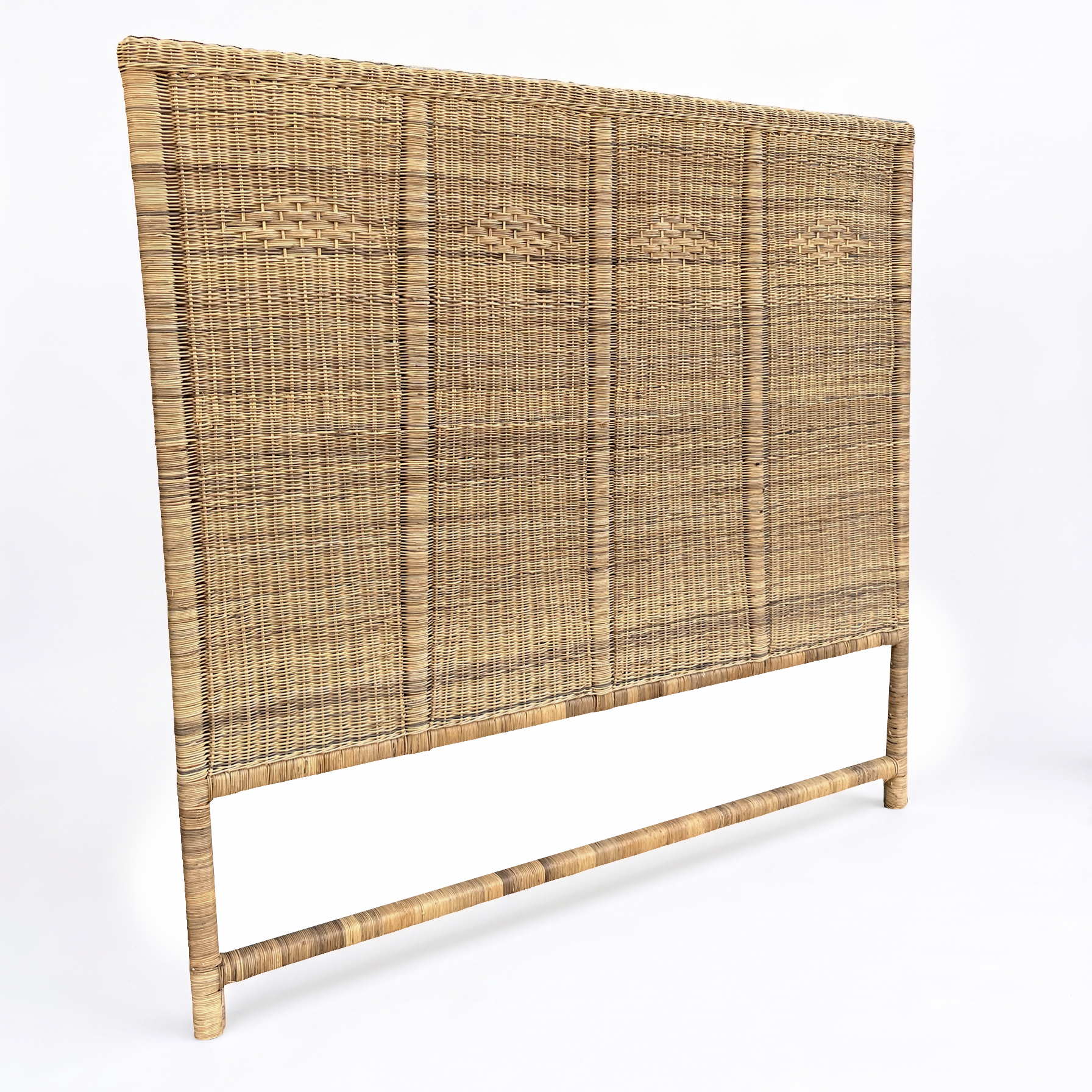 Authentic and textural headboard made from Malawian cane and sold by Malawi Furniture. Headboard adds lightweight, organic texture to any modern bedroom. Buy online for sustainable, handcrafted style.