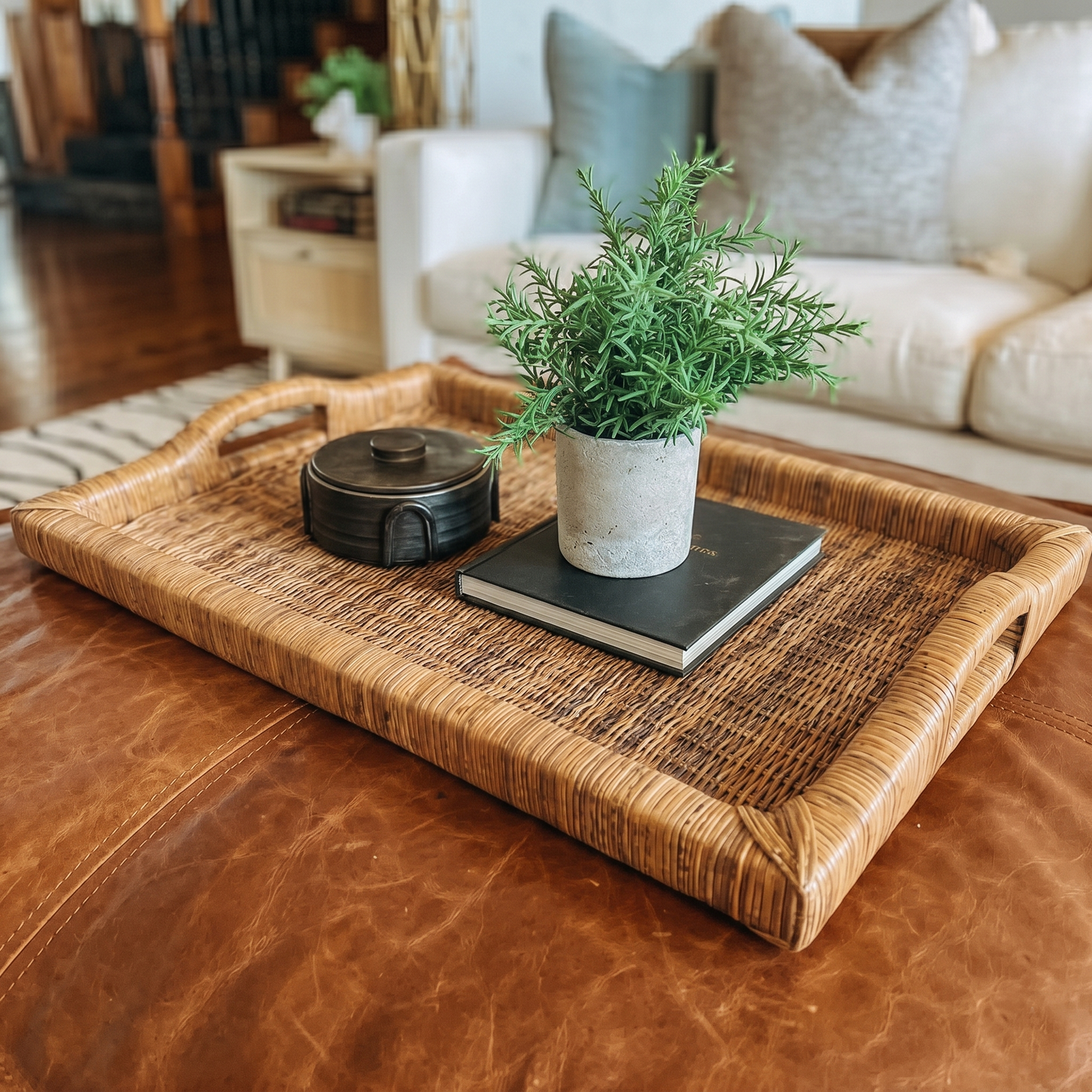 Coffee or Tea Serving Tray - Hand Woven