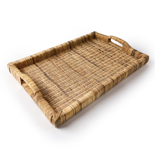 Coffee or Tea Serving Tray - Hand Woven cane
