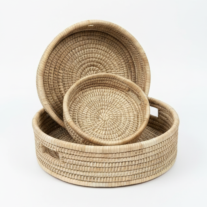 Round Cane Trays