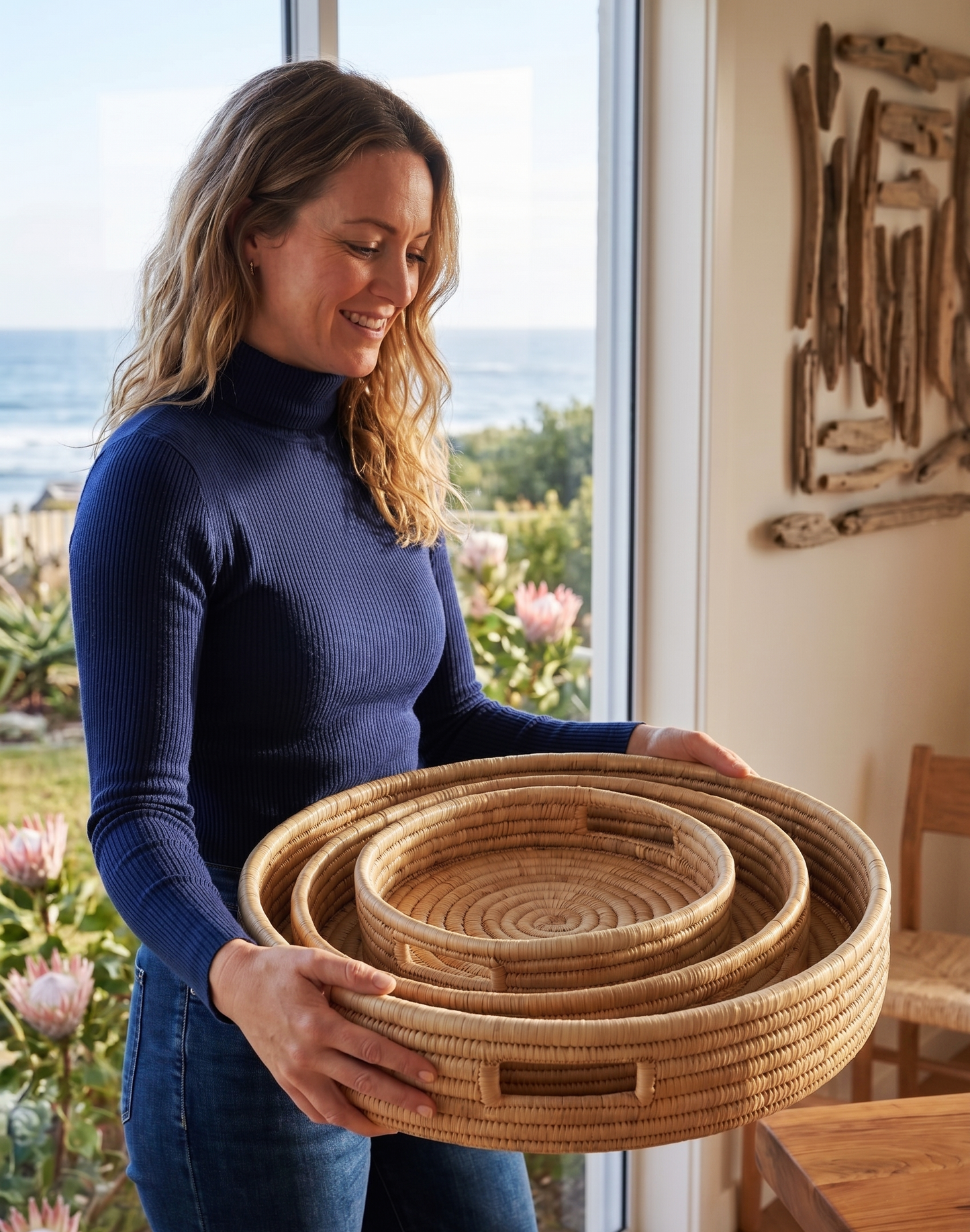 Round Cane Trays