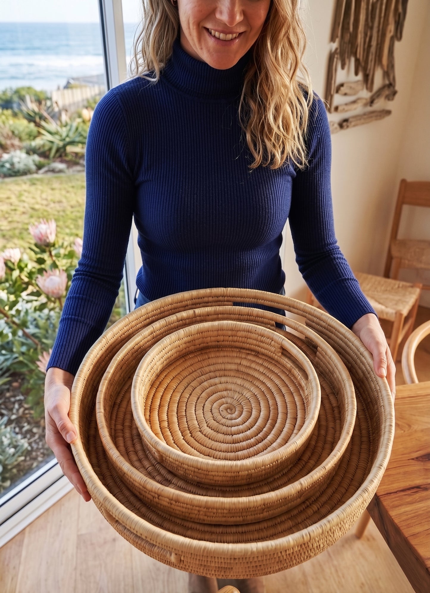 Round Cane Trays