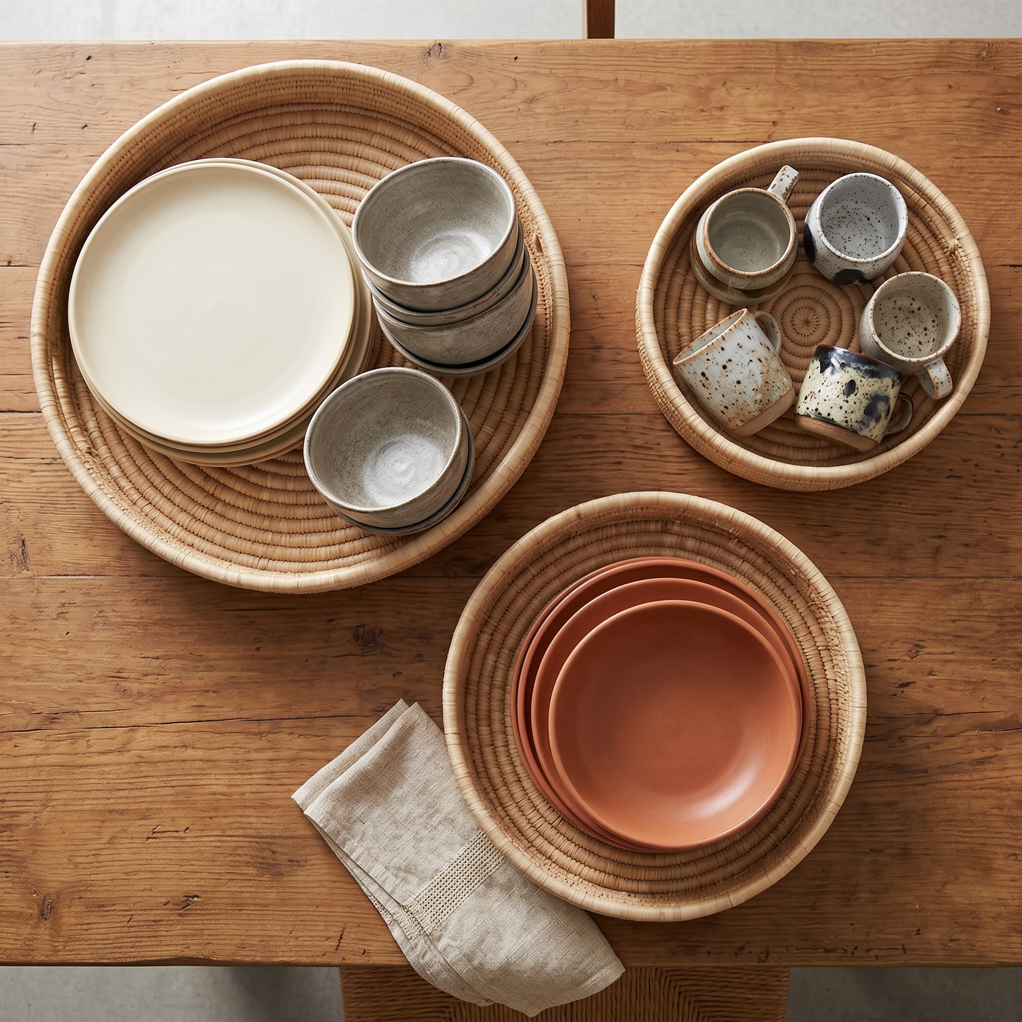Round Cane Trays