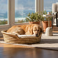 Pet Basket made from Malawi Cane dog cat warm cushion durable