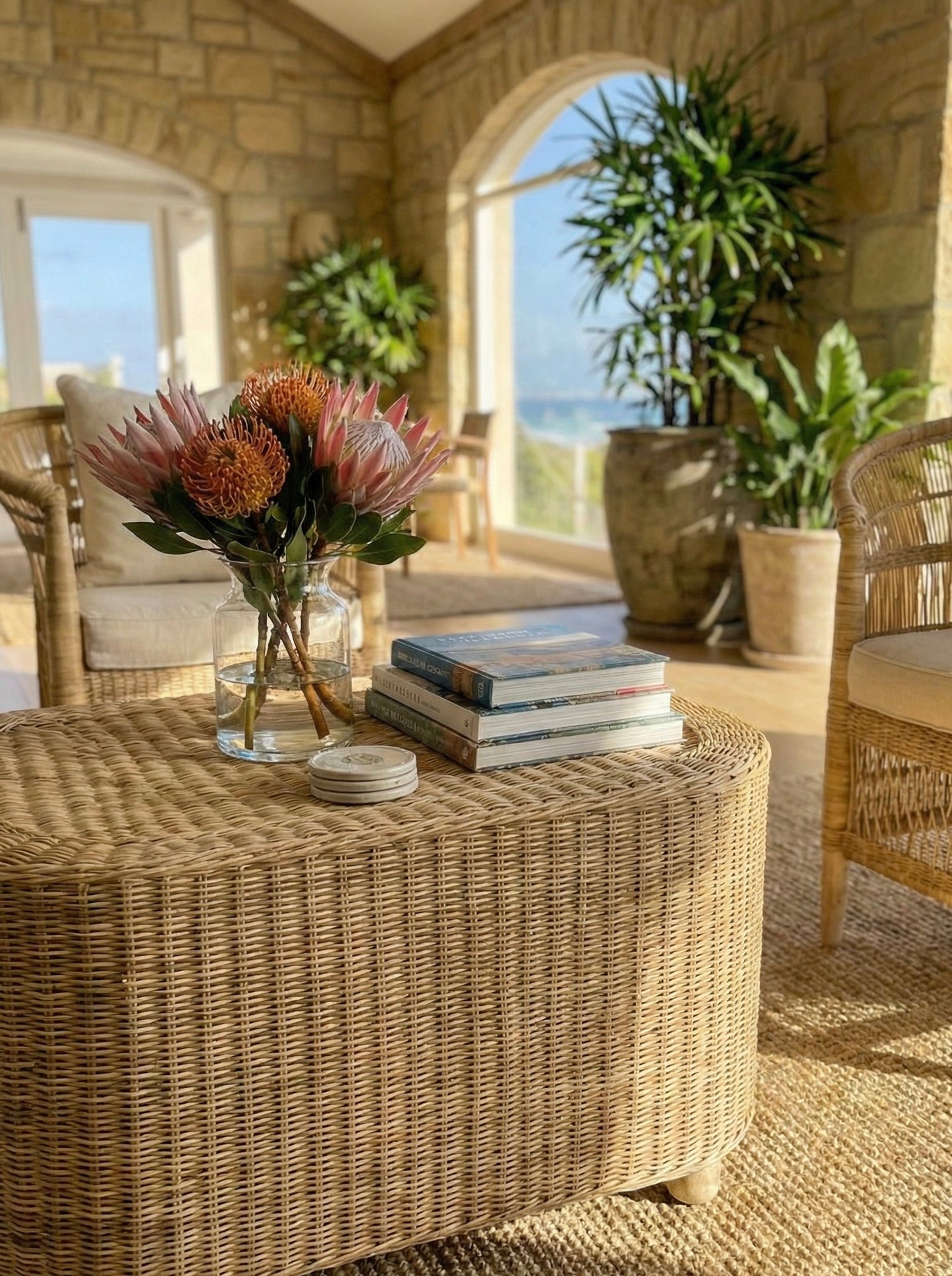 Rounded Rectangular Coffee Table