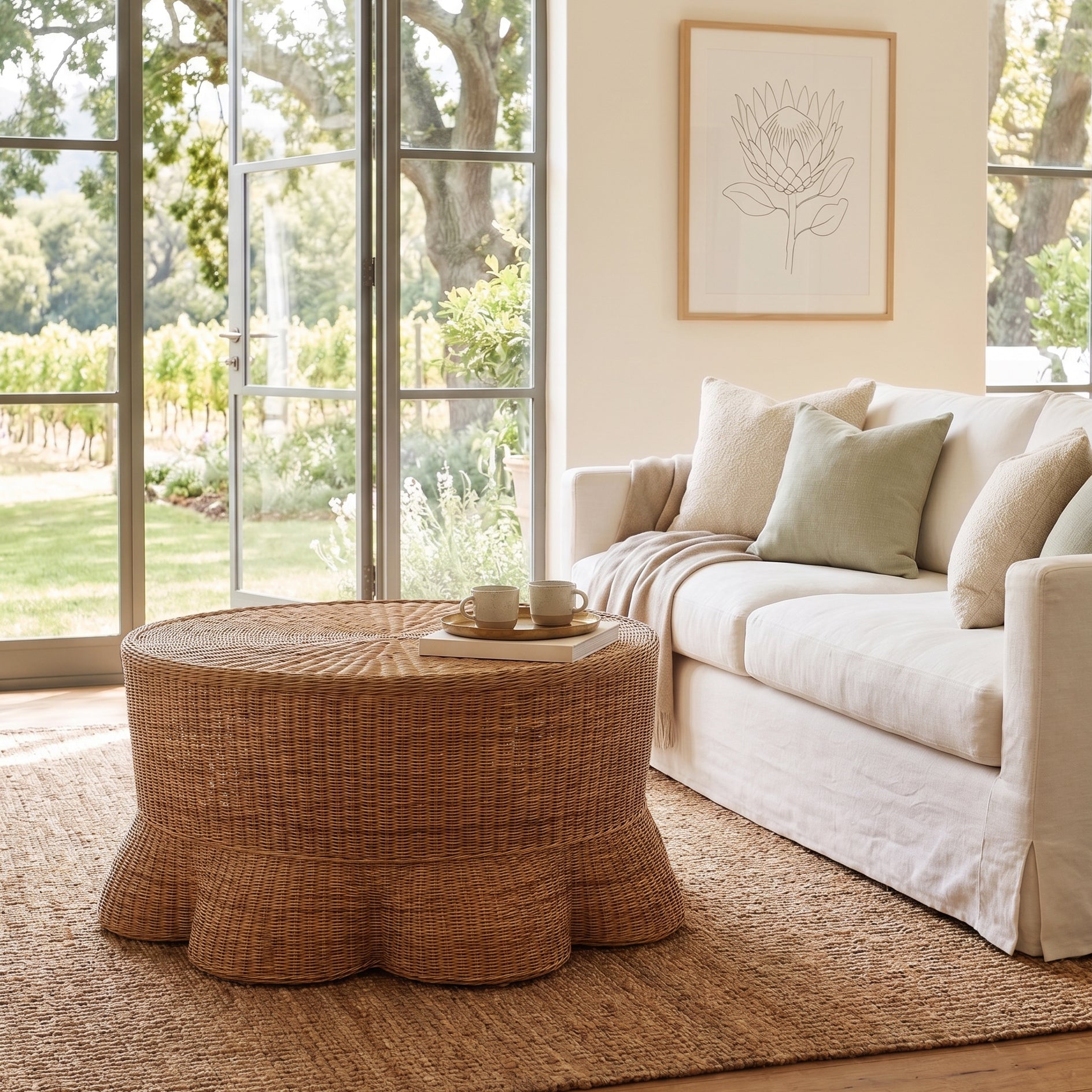 Malawi Furniture - Scallop Coffee Table In Guest Lodge Lounge