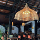Scalloped Pendant Lampshade In Restaurant