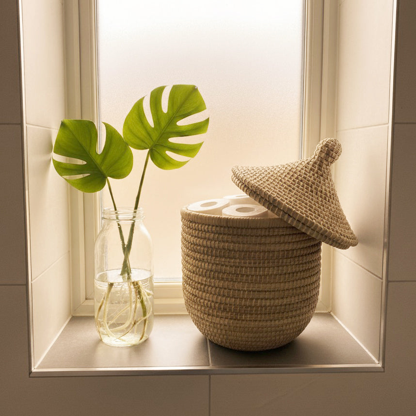 Malawi Furniture - Senegal Baskets - holding toilet rolls