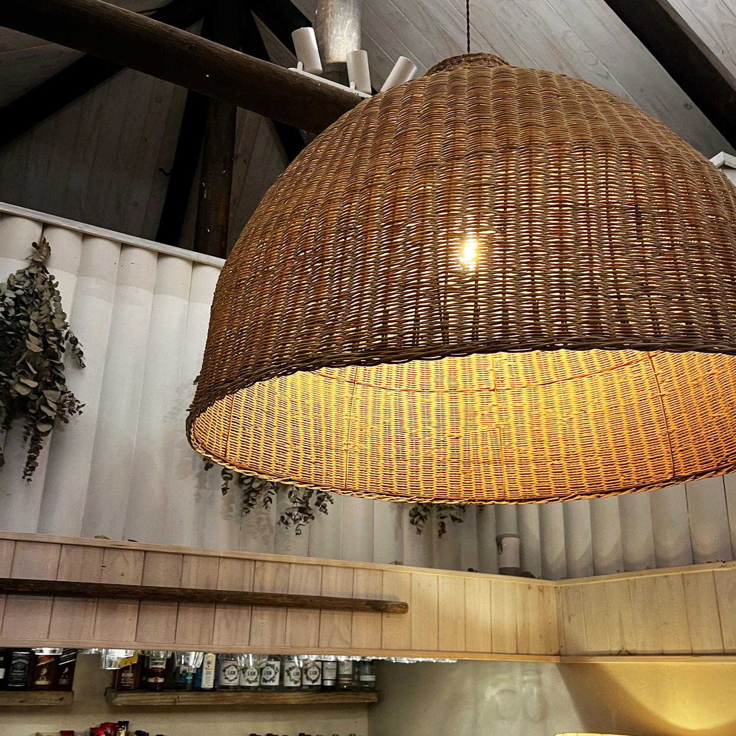 Malawi Furniture - Traditional Pendant - Closed Weave In Restaurant