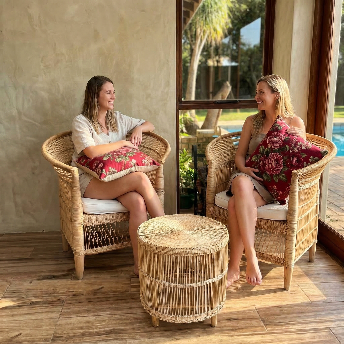 2 x Traditional Malawi Cane Chairs