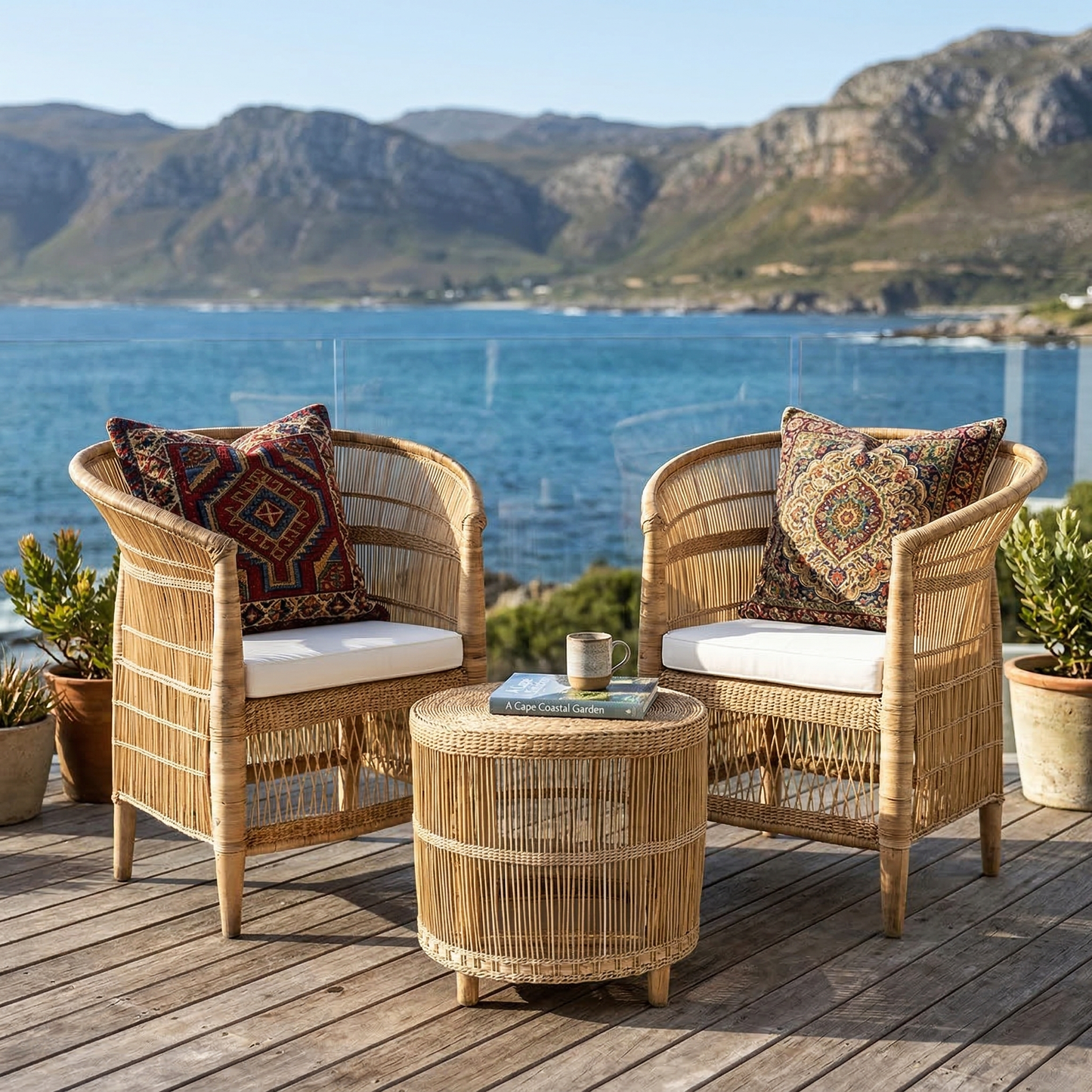 2 x Traditional Malawi Cane Chairs