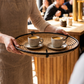 Malawi Furniture Ilala Palm Decorative Tray Serving Coffee