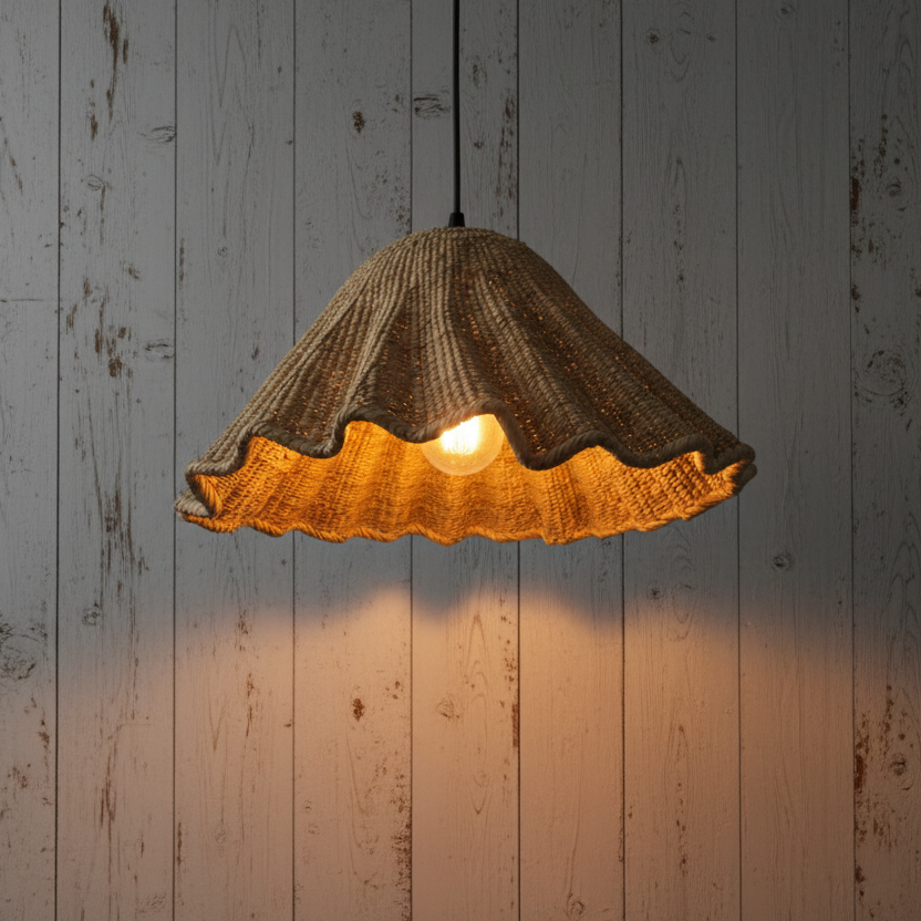 Malawi Furniture - Wonky lampshade - with bulb - soft lighting