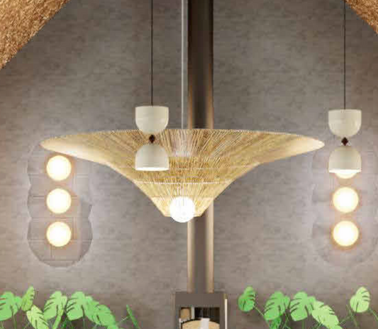 Custom Rattan Flare Chandelier