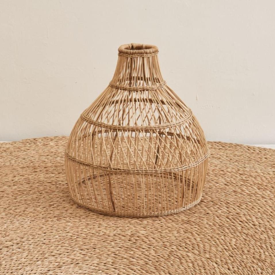 Bell Pendant Lampshade made from Malawi rattan cane - Medium