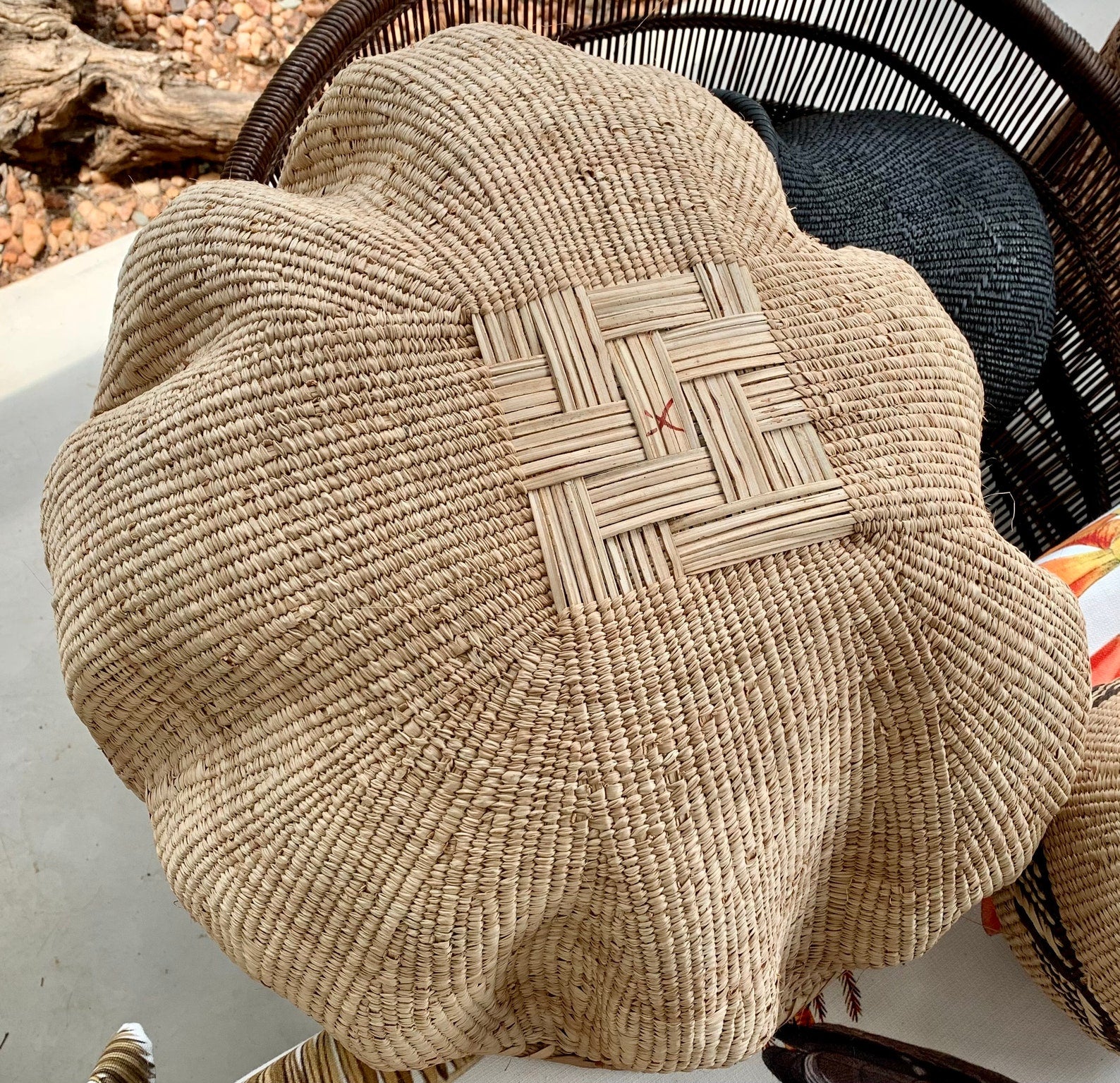 Half Garlic Gourds baskets, are woven by underprivileged women in Bulawayo, Zimbabwe. This provides them with a way to support their families, feed themselves, and provide education for their children