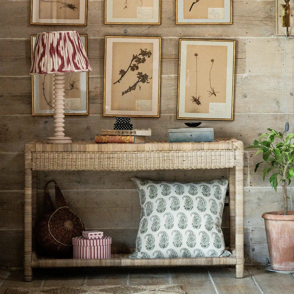 Classic Console Table Malawi weave rattan entrance hall  sideboard