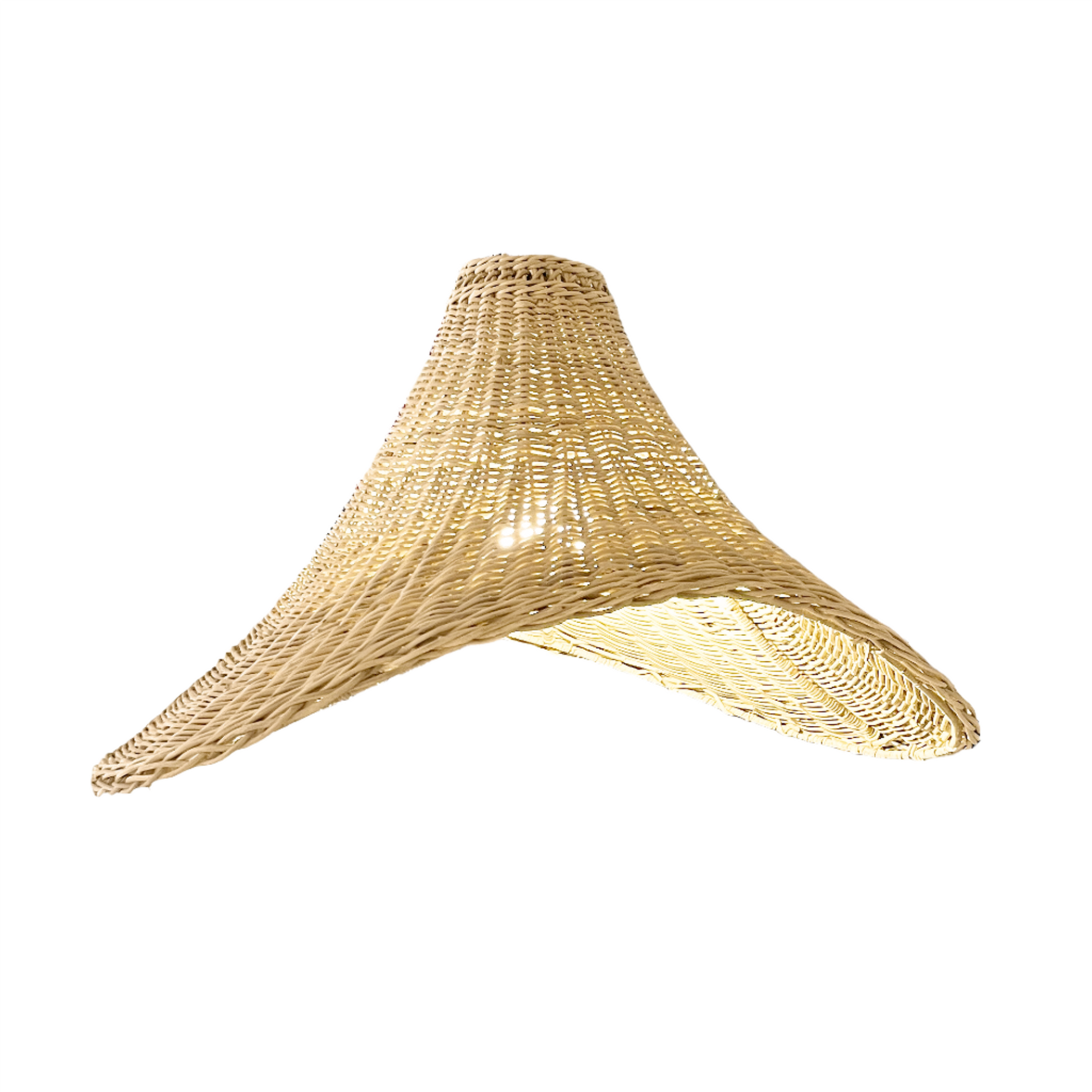 Transform your living space into a serene haven with our handcrafted Malawi Wave pendant lampshade. Made from Malawi cane by skilled artisans, its intricate weave patterns and organic shape create a captivating focal point. Experience the warm, dappled light and rich heritage of this unique piece, perfect for solo display or enchanting clusters.