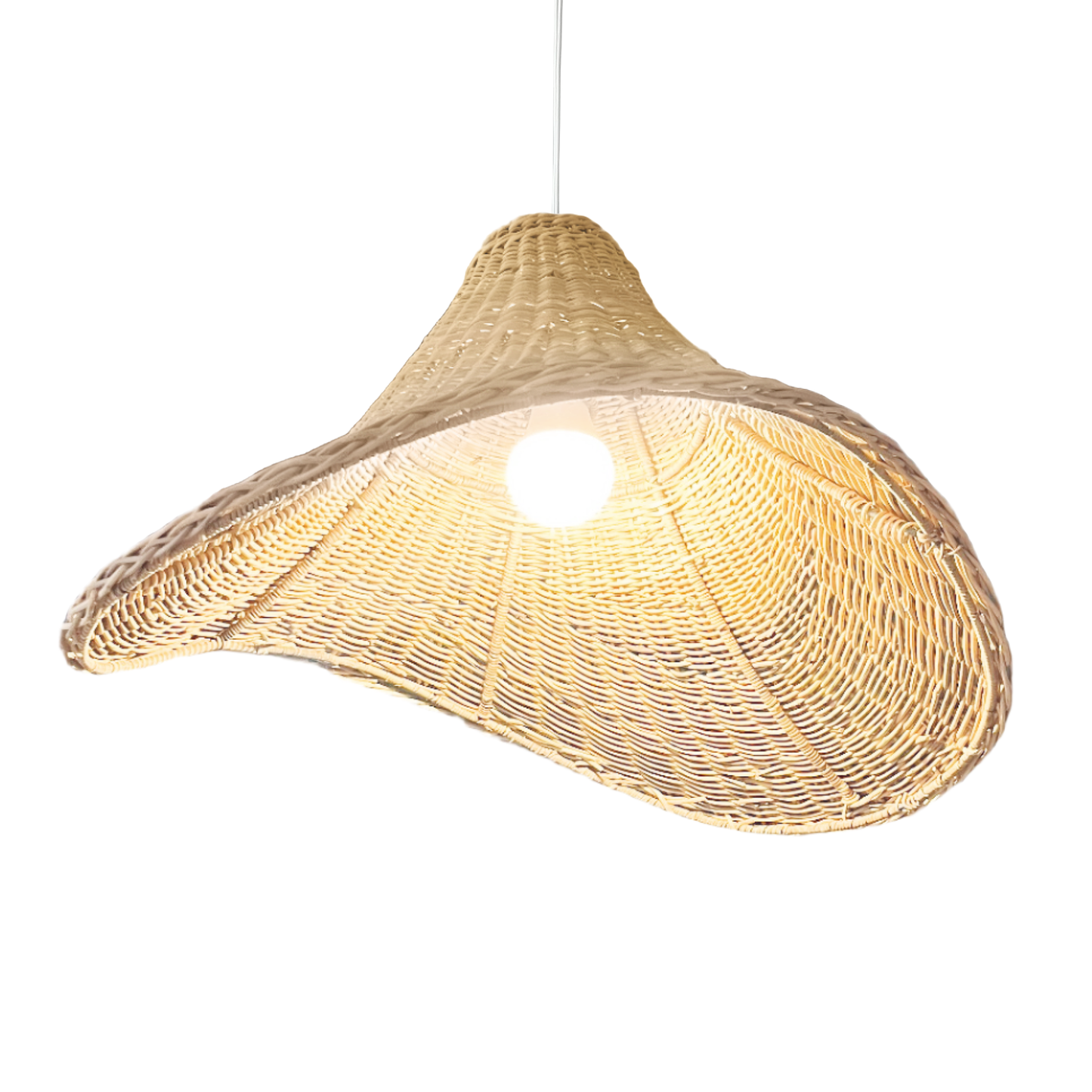 Malawi wave lampshade pendant oblong curved shape hand weaved elegant