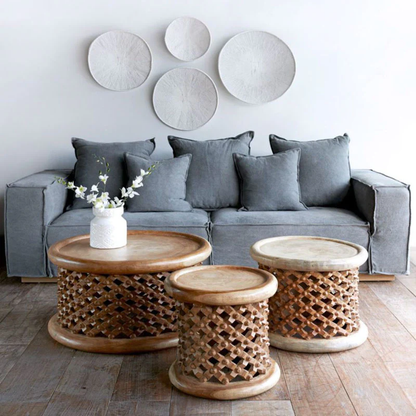 Bamileke Coffee Table (Natural) - Handmade in Cameroon