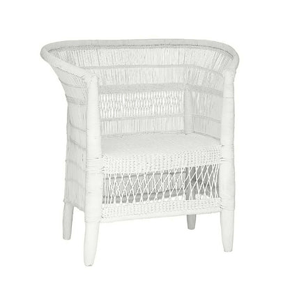 Traditional Malawi Cane Chair (White)
