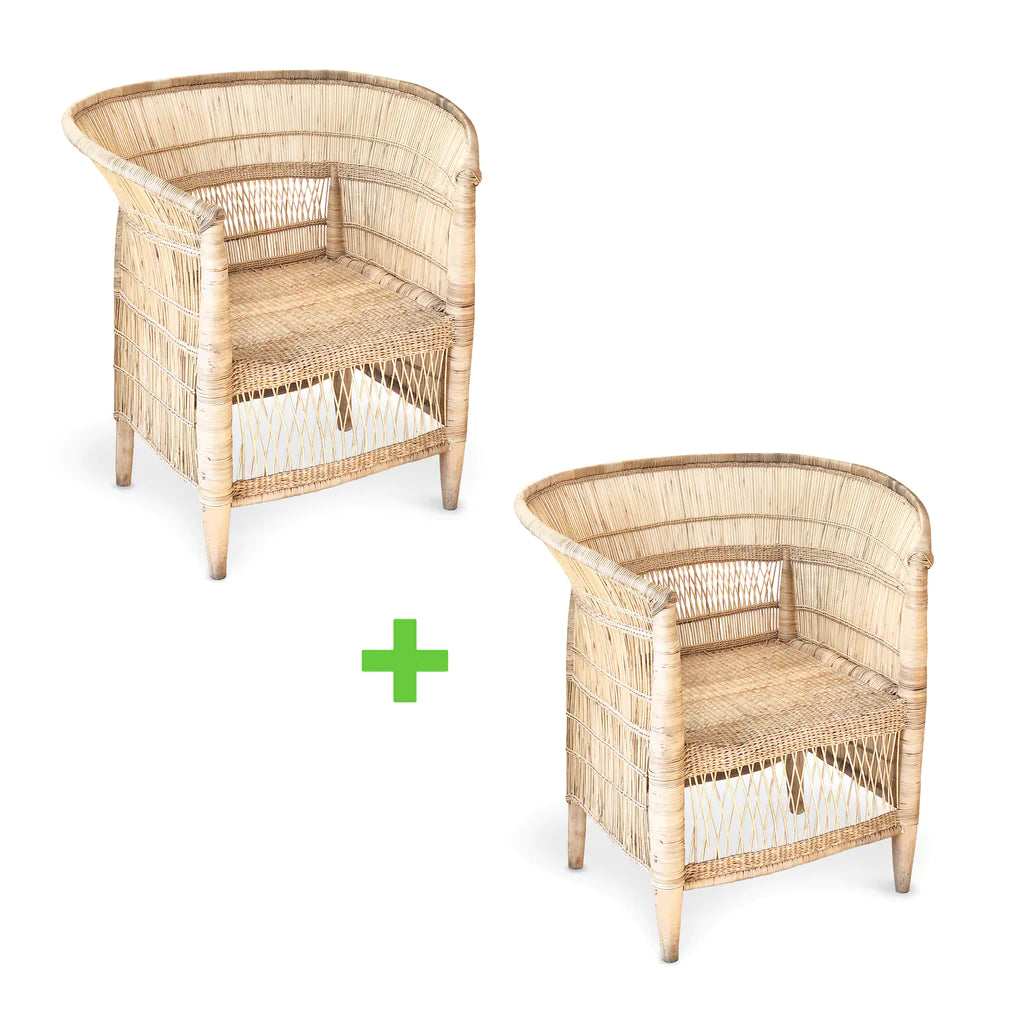 Two Double set combo Traditional Malawi Cane Chair Furniture Chairs Rattan Weaved Wicker