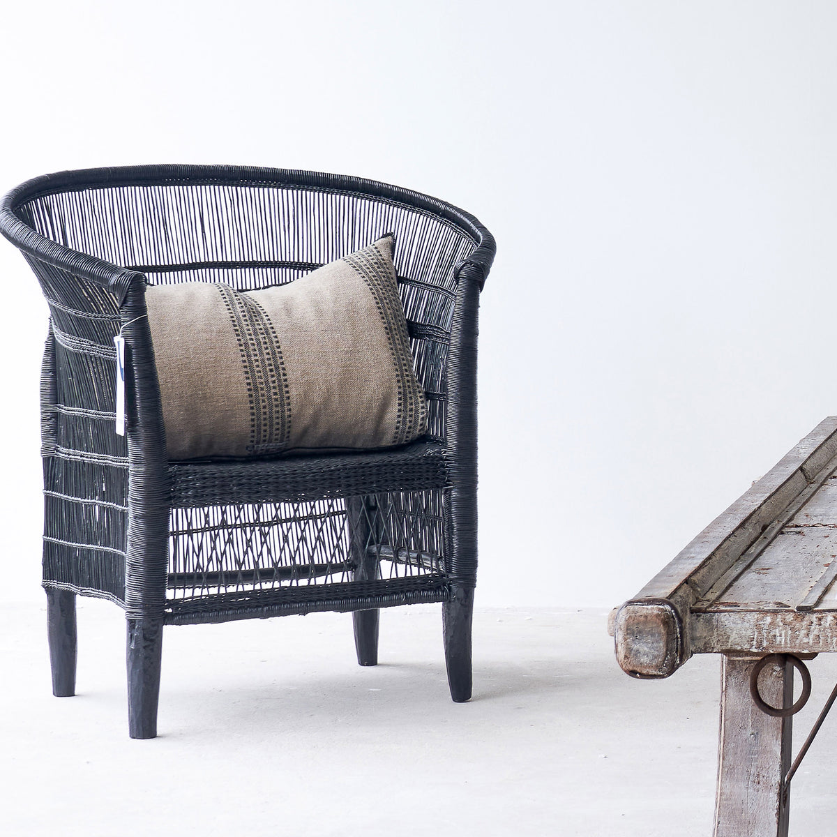 Traditional Malawi Cane Chair (Black)