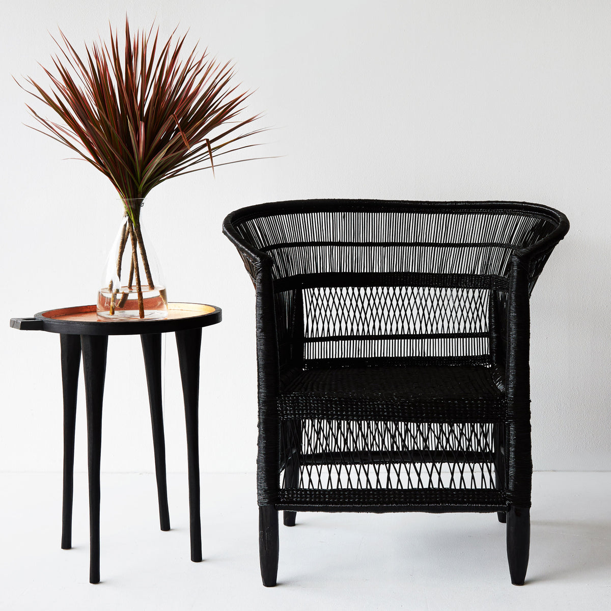 Traditional Malawi Cane Chair (Black)